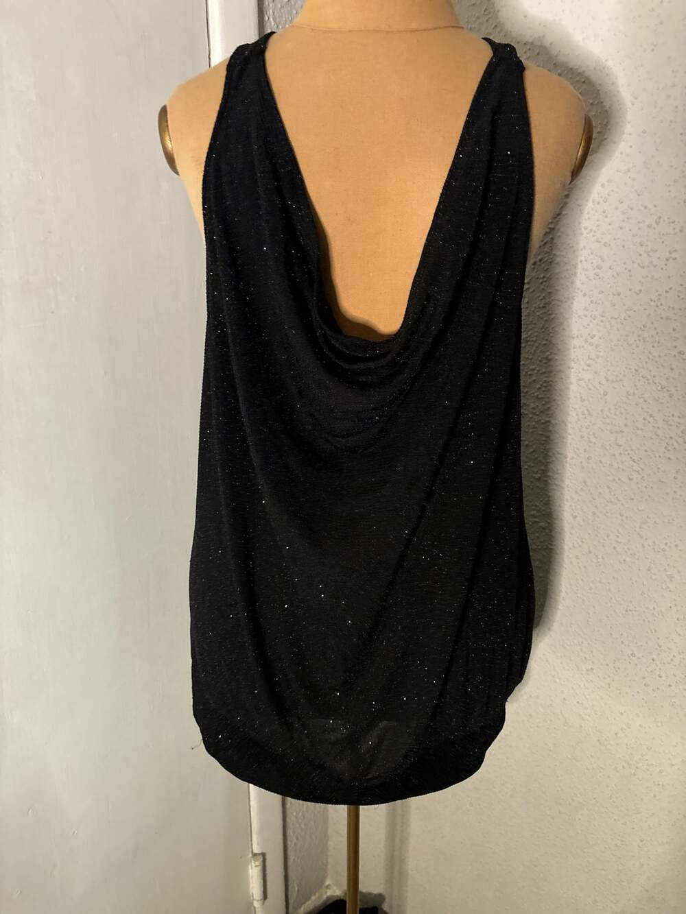Lane Bryant Sparkly Racerback Cowl Front Tank Top 14/16 Mobwife Festival